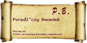 Porpáczy Benedek névjegykártya